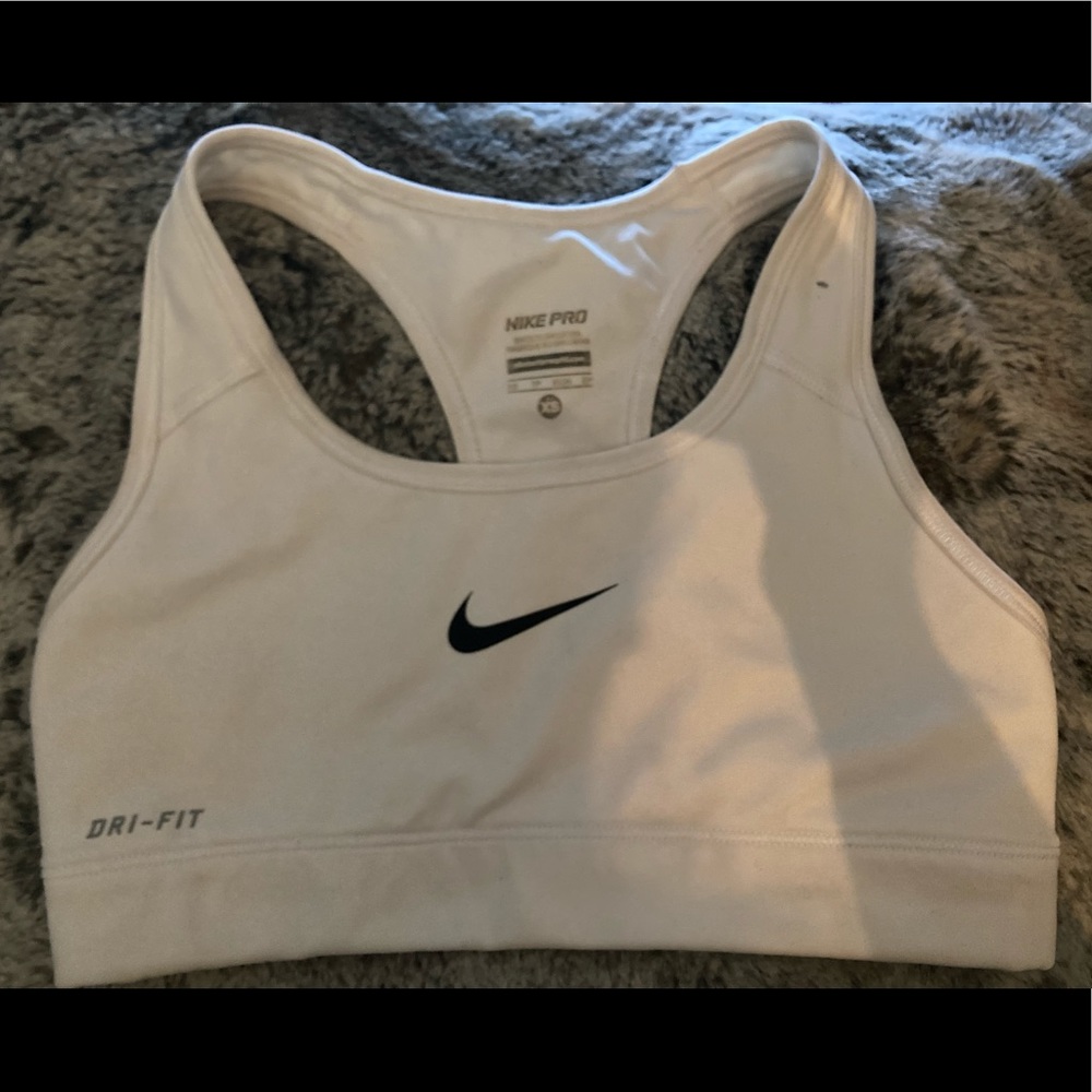 Nike white sports bra